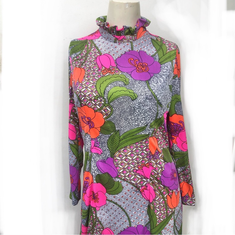 Floral Maxi Dress in Purple and Pink